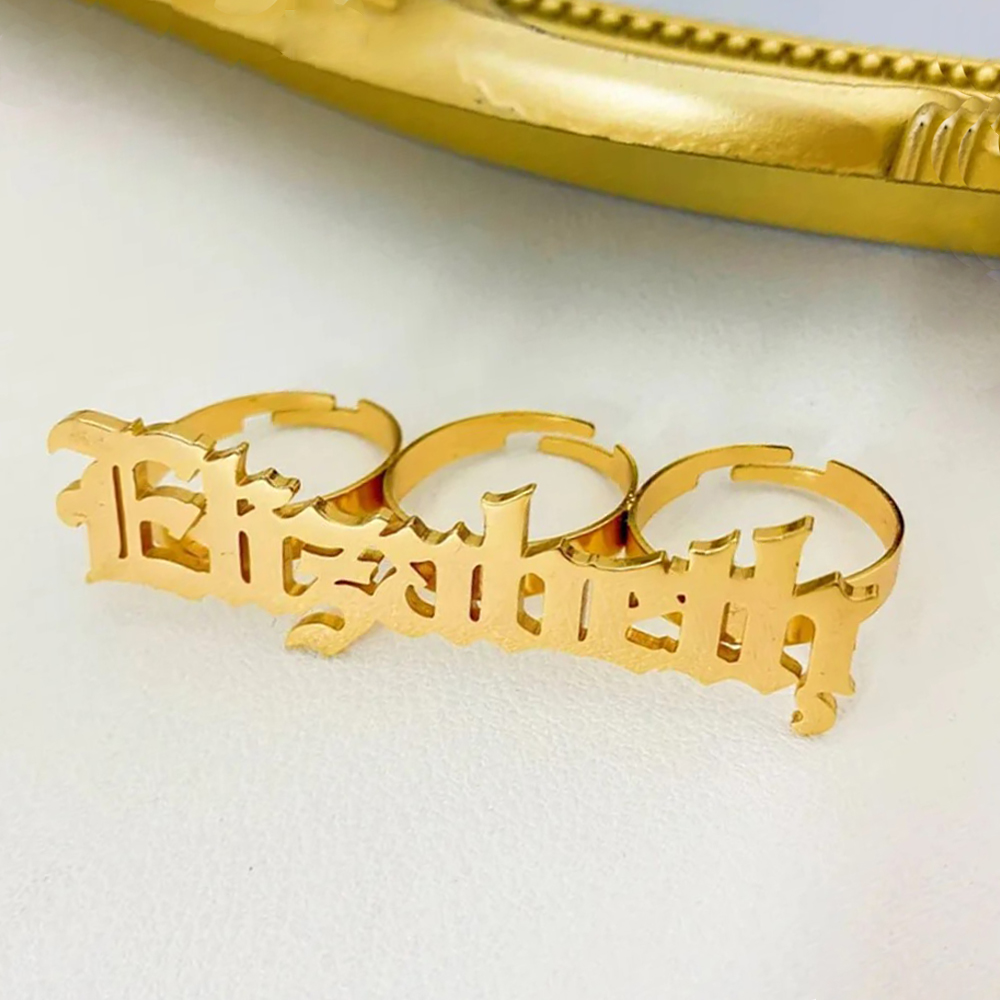 Initial Ring Custom - Anillo con nombre personalizado para mujer,