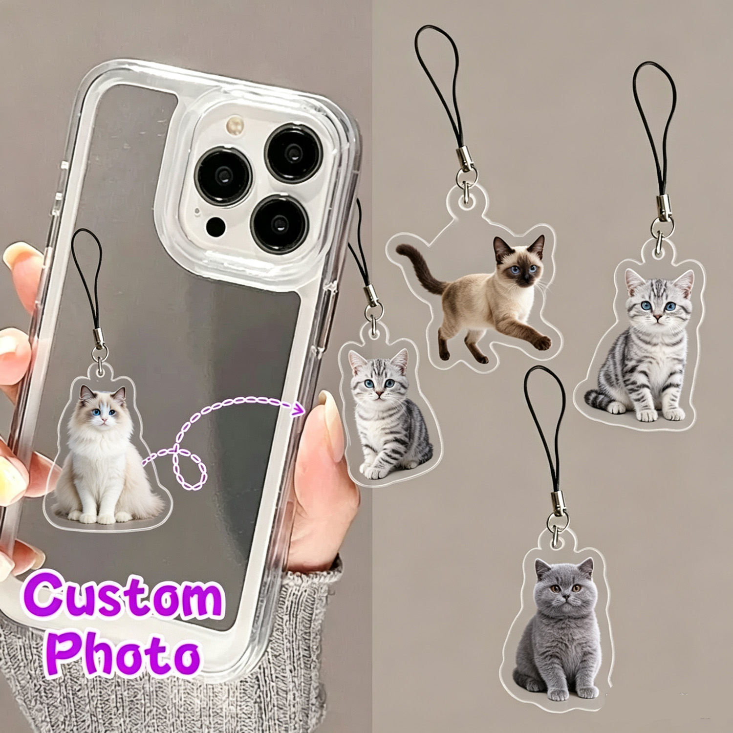 Colgante para teléfono con ret - Pet Portrait Custom reseña y precio